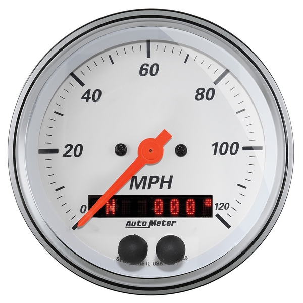 3-3/8" GPS SPEEDOMETER, 0-120 MPH, ARCTIC WHITE